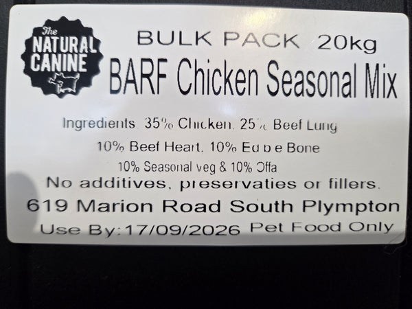 Bulk - Seasonal Mix With Chicken- 20KG