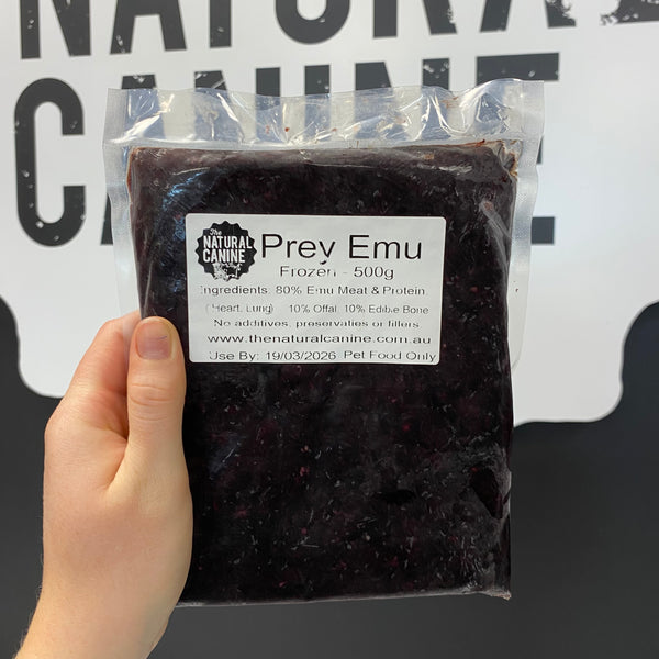 Prey Emu Meal - 500G - Frozen, (Very Dark in Colour)