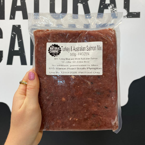 Barf Turkey & Salmon Fish Mix- 500g - Frozen