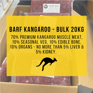 Bulk - BARF Kangaroo - 20kg - FROZEN