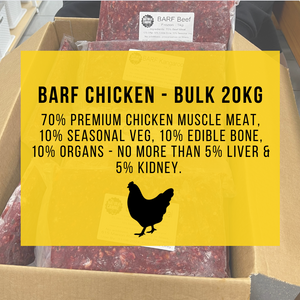 Bulk - BARF Chicken - 20kg - FROZEN