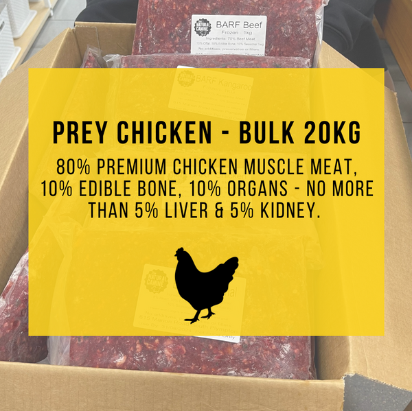 Bulk - PREY Chicken - 20kg - FROZEN